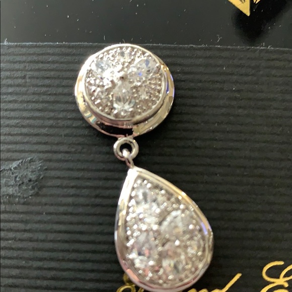 Parklane Silver Sparkling Teardrop Earrings - Picture 2 of 3